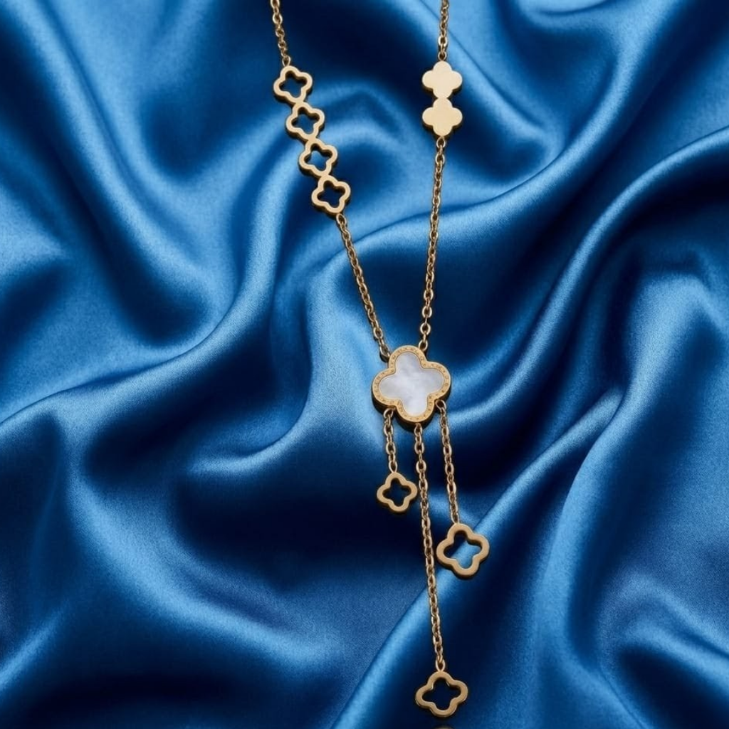 Luxury Clover Gold Locket Necklace for Women | Elegant Designer Pendant Chain Jewelry