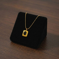 Luxury Gemstone Gold Locket Necklace for Women | Elegant Minimalist Pendant Chain Jewelry