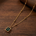 Elegant Emerald Green Gemstone Gold Locket Necklace for Women | Luxury Minimalist Pendant Jewelry