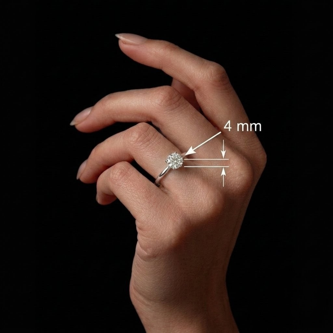 Classic Solitaire Rhodium Plated Proposal Ring | Sizes 6, 7, 8 | Elegant Engagement Jewelry