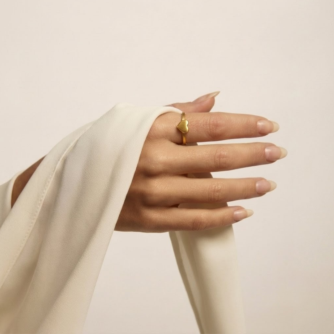 Minimalist Gold Heart Ring - Sizes 6, 7, 8 | Elegant Everyday Jewelry