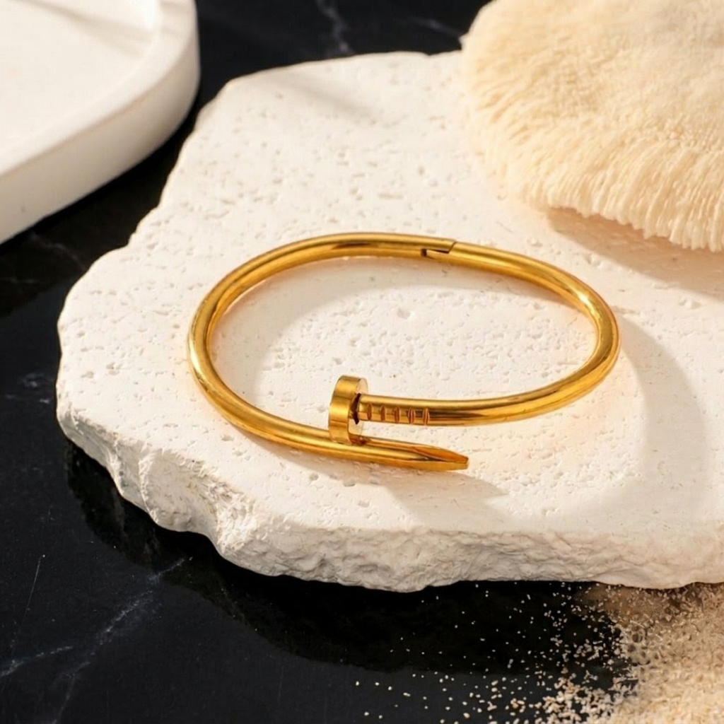 Gold Nail Cuff Bracelet – Minimalist Statement Accessory